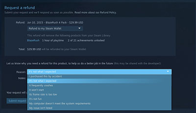 choose-the-reason-for-refund-the-steam-game