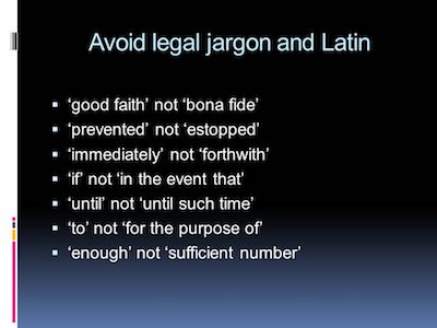 Avoid Legal Jargon